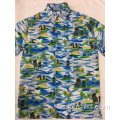 Camisa casual hawaiana con estampado de poliéster